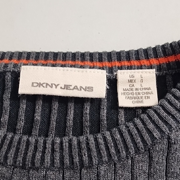 Crewneck 100% Cotton Ribbed Sweater Body Con - Picture 8 of 11